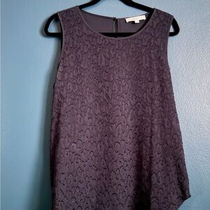 LOFT Charcoal Gray Textured Shell, size L